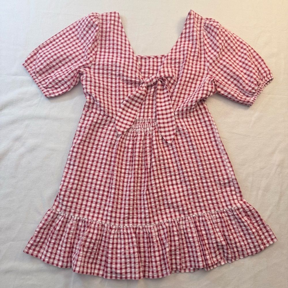 LOFT Red Checkered Gingham Woman’s Mini Dress 14 - Picture 3 of 8